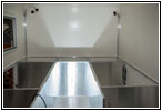 Shelter rear storage and bed area Shelter rear storage and bed area