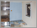 Shelter separation wall restroom and bed area Shelter separation wall restroom and bed area