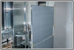 Shelter separation wall restroom and seating Shelter separation wall restroom and seating