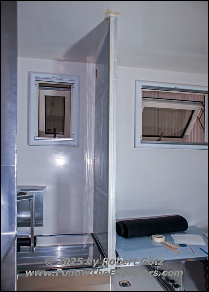 Shelter restroom door frame Shelter restroom door frame