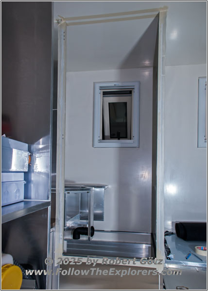 Shelter restroom door frame Shelter restroom door frame