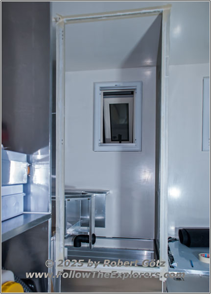 Shelter restroom door frame Shelter restroom door frame