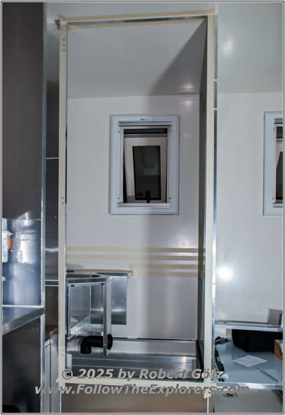 Shelter restroom air duct and door frame Shelter restroom air duct and door frame