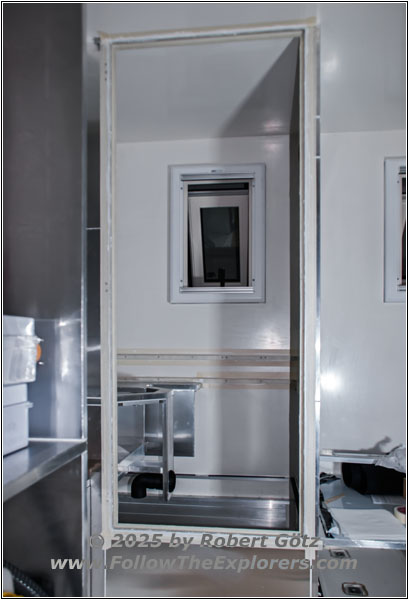 Shelter restroom air duct and door frame Shelter restroom air duct and door frame