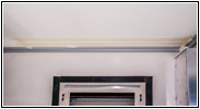 Shelter restroom curtain rail