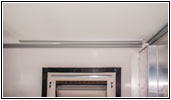 Shelter restroom curtain rail