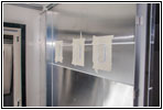 Shelter restroom coat hook support