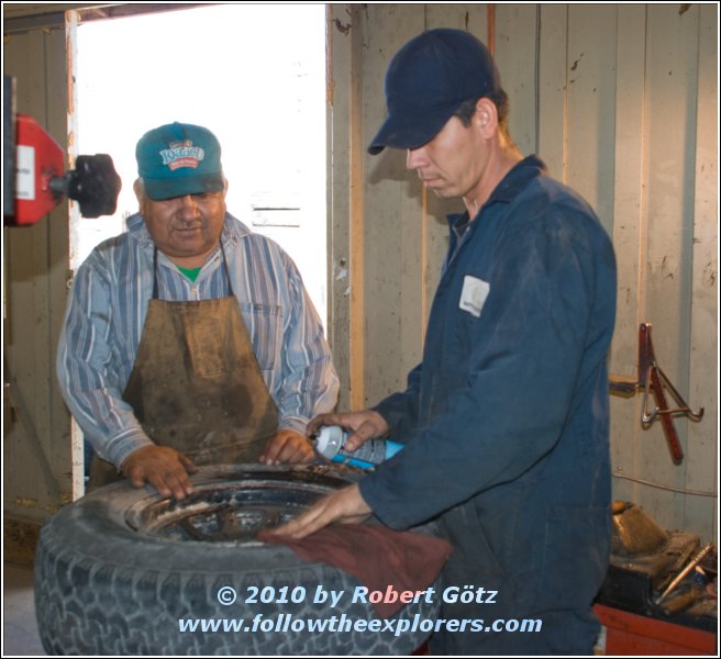 Mechanics Patching my Tire in East Wendover, Utah