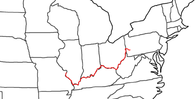 Karte George Rogers Clark Trail