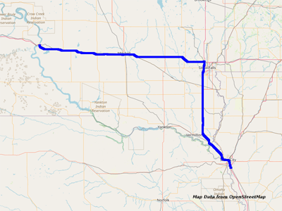 Karte Sioux City nach Chamberlain Karte Sioux City nach Chamberlain