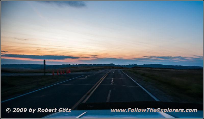 Sonnenuntergang, Highway 240, Badlands National Park, South Dakota Sonnenuntergang, Highway 240, Badlands National Park, South Dakota