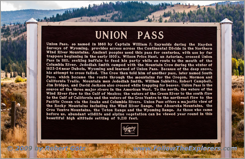 Highway 26/287, Gedenktafel Union Pass, WY