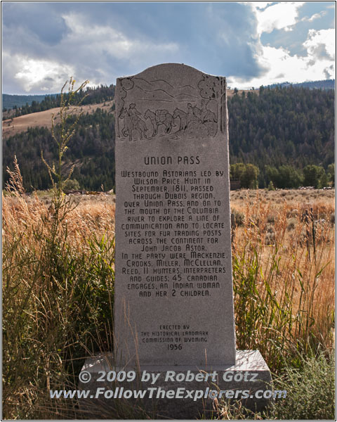 Highway 26/287, Gedenktafel Union Pass, WY