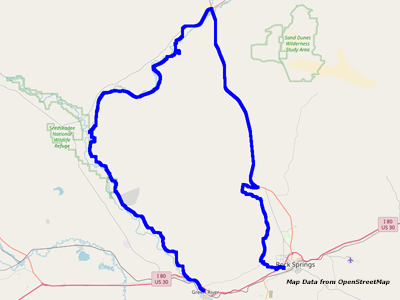 Map Rock Springs to Green River