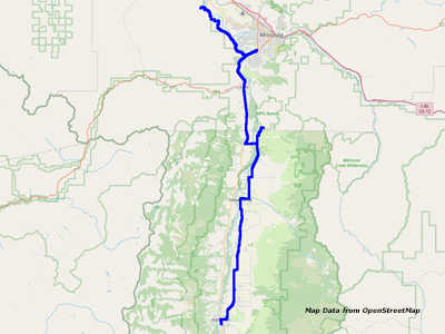 Map Hamilton to Missoula
