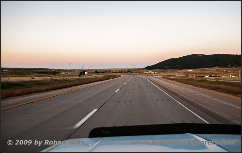 Sonnenuntergang Interstate 90, Wyoming Sonnenuntergang Interstate 90, Wyoming