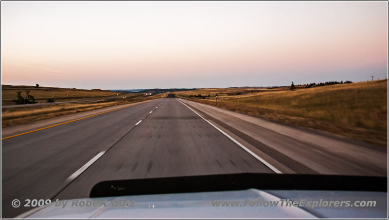 Sonnenuntergang Interstate 90, Wyoming Sonnenuntergang Interstate 90, Wyoming