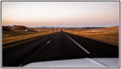 Sonnenuntergang Interstate 90, Wyoming