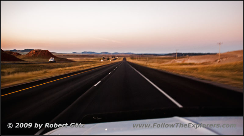 Sonnenuntergang Interstate 90, Wyoming Sonnenuntergang Interstate 90, Wyoming