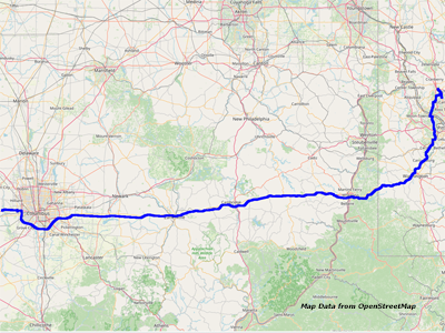 Map Columbus to Warrendale