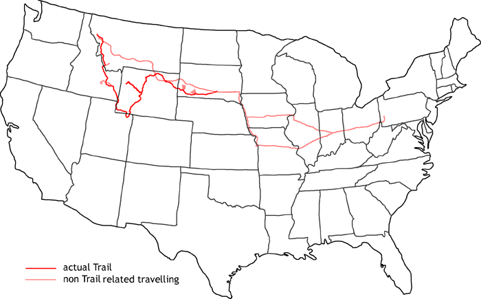 Map of first Jedediah Smith Trail Map of first Jedediah Smith Trail