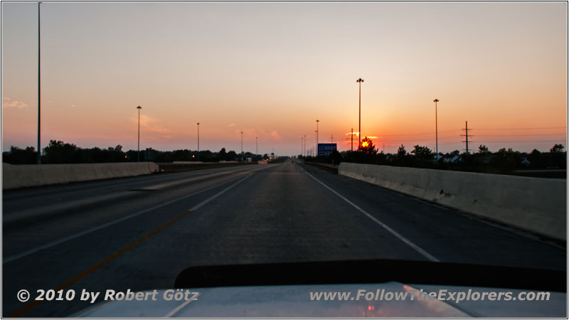 Sonnenuntergang Interstate 270, Ohio