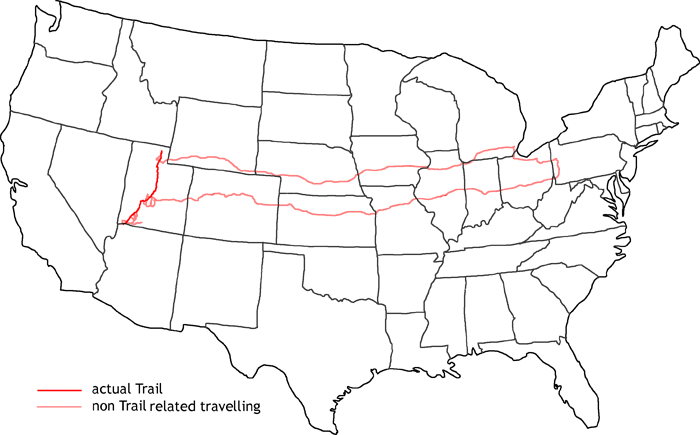 Map of third Jedediah Smith Trail Map of third Jedediah Smith Trail