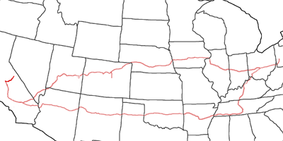 Karte achter Jedediah Smith Trail