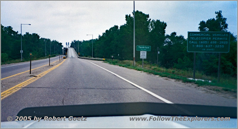 Highway 81, Missouri River, Yankton, Staatsgrenze Nebraska & South Dakota