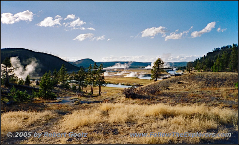 Firehole Lake Drive, Yellowstone National Park, WY Firehole Lake Drive, Yellowstone National Park, WY