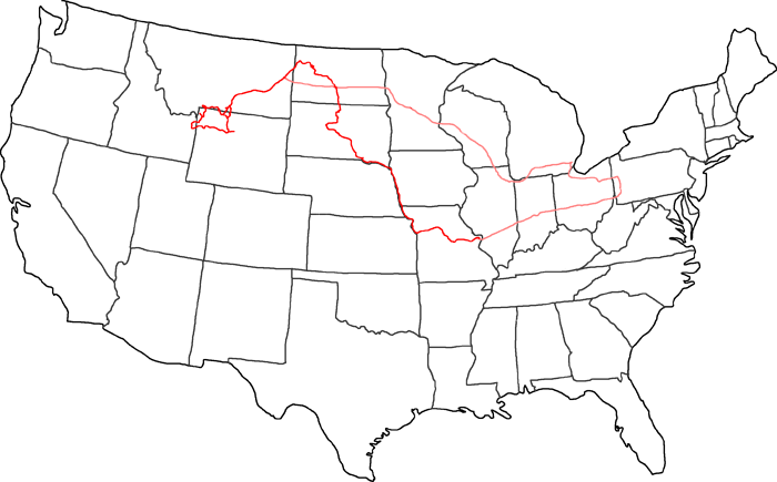 Map of John Colter Trail