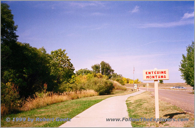 North Dakota — Montana Staatsgrenze bei Fort Union