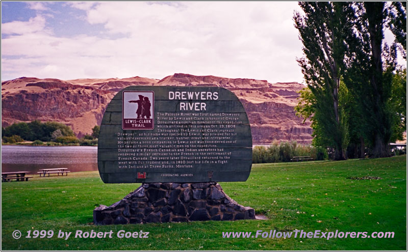 Drewyer Historical Marker, Lyons Ferry State Park, WA Drewyer Historical Marker, Lyons Ferry State Park, WA
