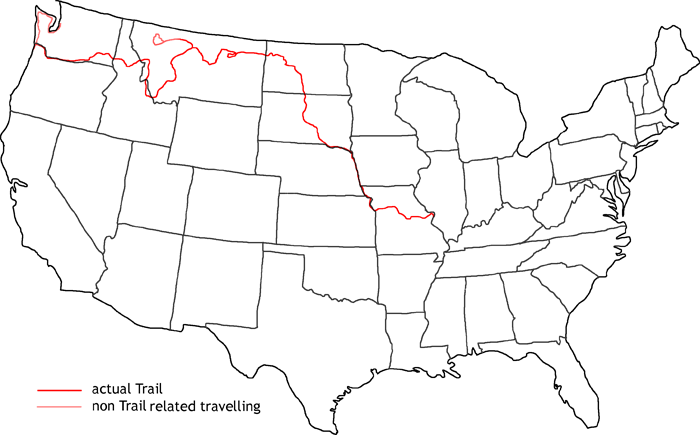 Map of Lewis and Clark Trail Map of Lewis and Clark Trail