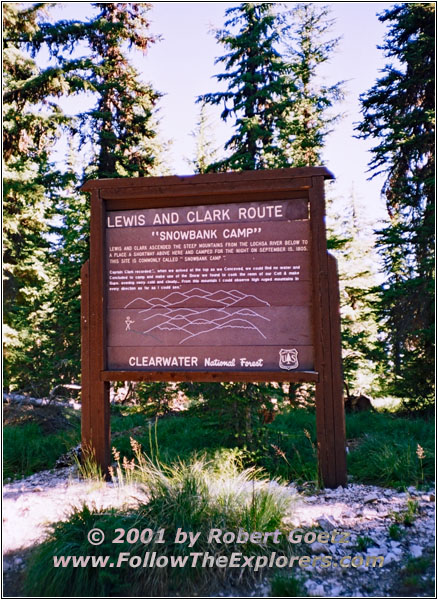 Historical Marker Snowbank Camp, Lolo Motorway, FR500, ID Historical Marker Snowbank Camp, Lolo Motorway, FR500, ID