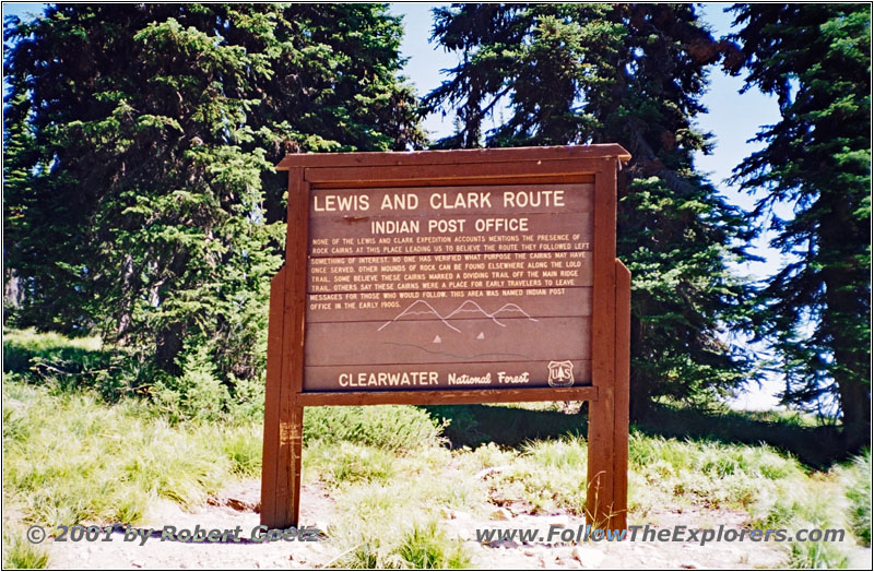 Gedenktafel Indian Post Office, Lolo Motorway, FR500, Idaho