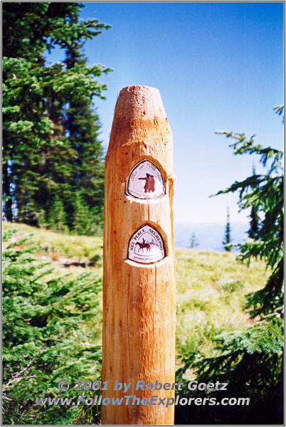 Sign Lewis & Clark and Nez Perce Trail, Lolo Motorway, FR500, ID Sign Lewis & Clark and Nez Perce Trail, Lolo Motorway, FR500, ID