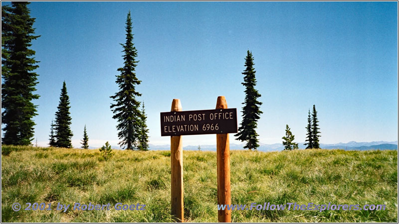 Sign Indian Post Office, Lolo Motorway, FR500, ID Sign Indian Post Office, Lolo Motorway, FR500, ID