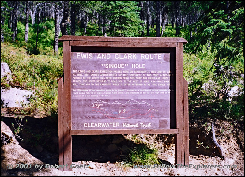 Historical Marker Sinque Hole, Lolo Motorway, FR500, ID Historical Marker Sinque Hole, Lolo Motorway, FR500, ID