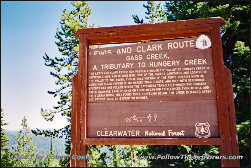 Marker Hungery Creek, Lolo Motorway, FR500, ID