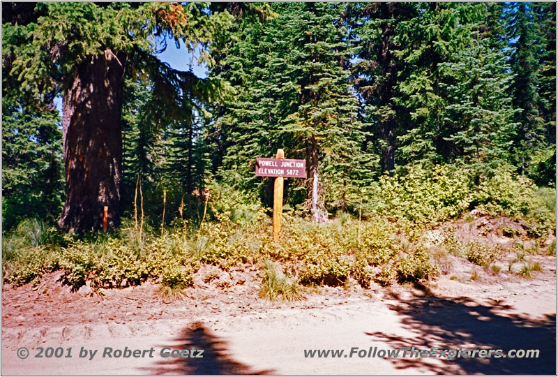 Schild Powell Junction, Lolo Motorway, FR500, Idaho