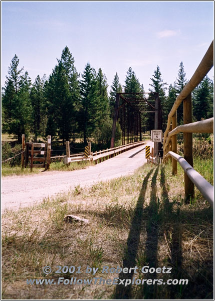 Brücke über Blackfoot Fluß, Sunset Hill Road, Montana