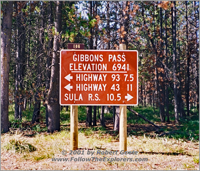 Sign Gibbons Pass, MT Sign Gibbons Pass, MT