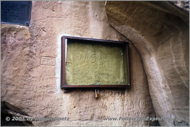 Clark Inschrift, Pompey’s Pillar, Montana