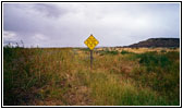 Straßenschild Milwaukee Road, Montana