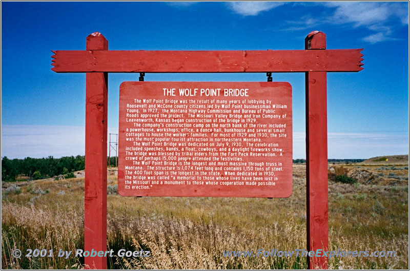 Historical Marker Wolf Point Bridge, MT Historical Marker Wolf Point Bridge, MT