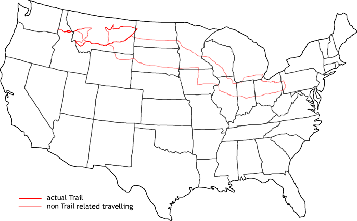 Map of Lewis and Clark Trail Back Home Map of Lewis and Clark Trail Back Home