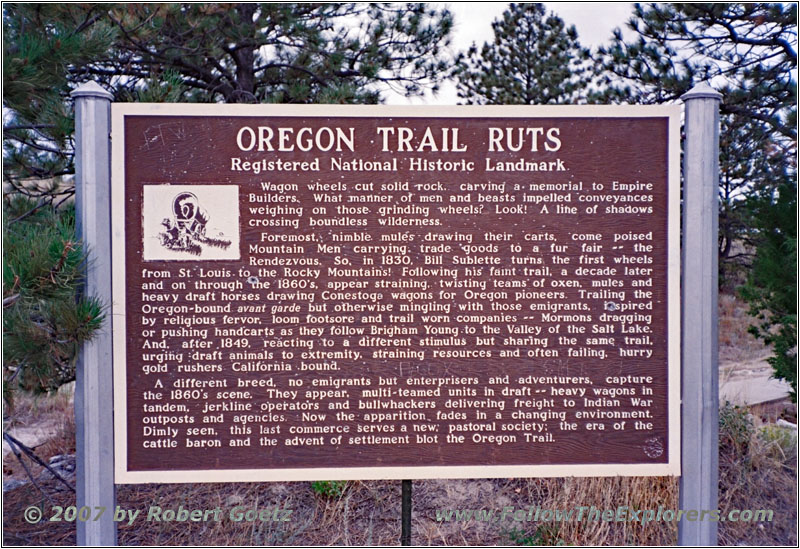 Oregon Trail Ruts, Historical Marker, WY Oregon Trail Ruts, Historical Marker, WY