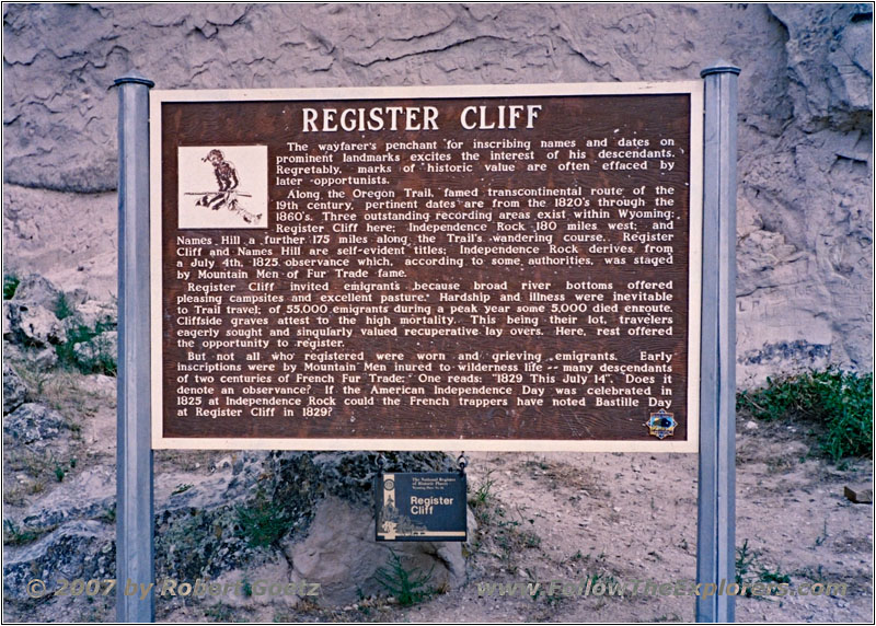 Register Cliff Historical Marker, WY Register Cliff Historical Marker, WY
