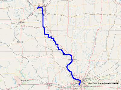 Map Kansas City to Omaha Map Kansas City to Omaha